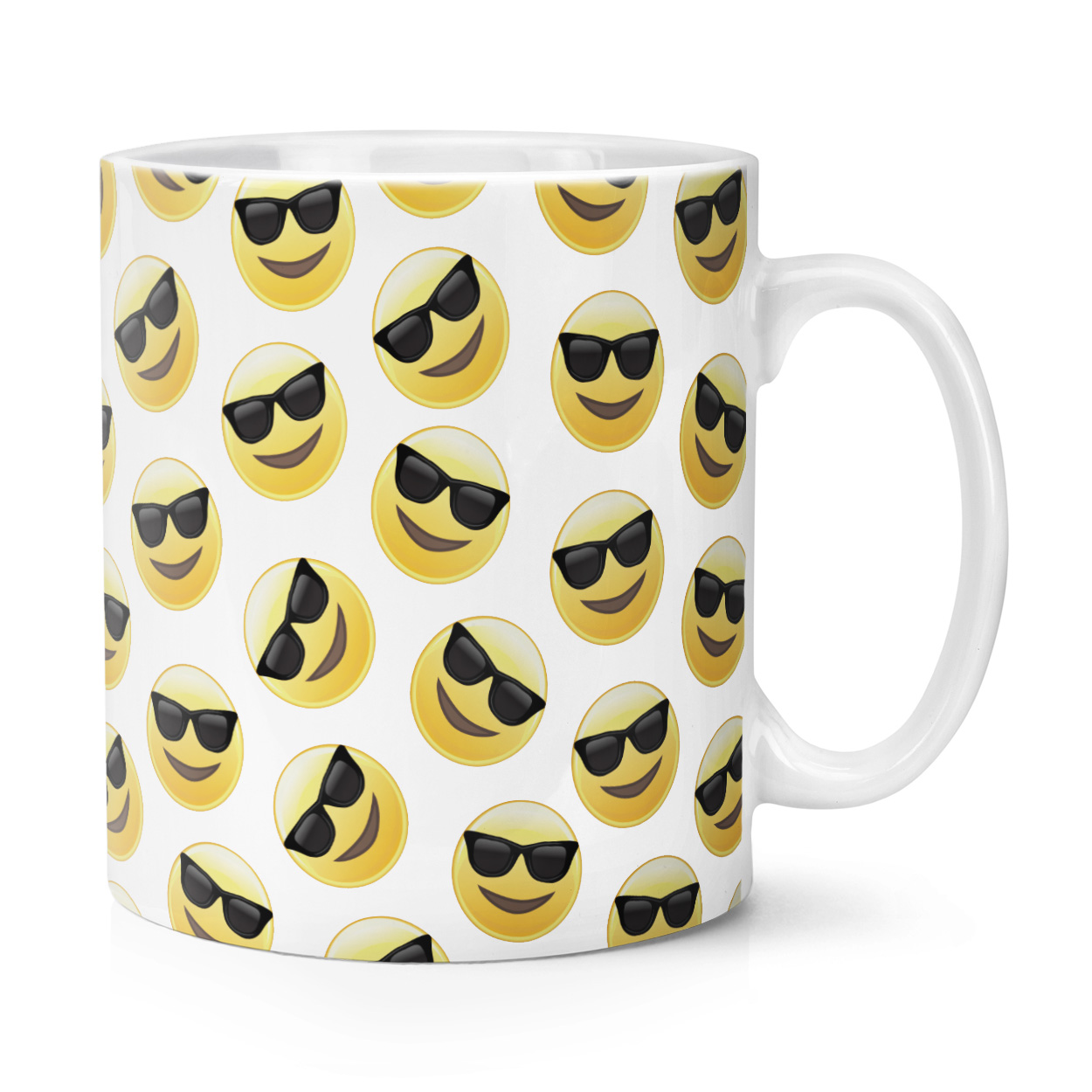 Smiley Awkard Sonnenbrille Lustig Emoji Gesichter Muster 284ml Becher Tasse