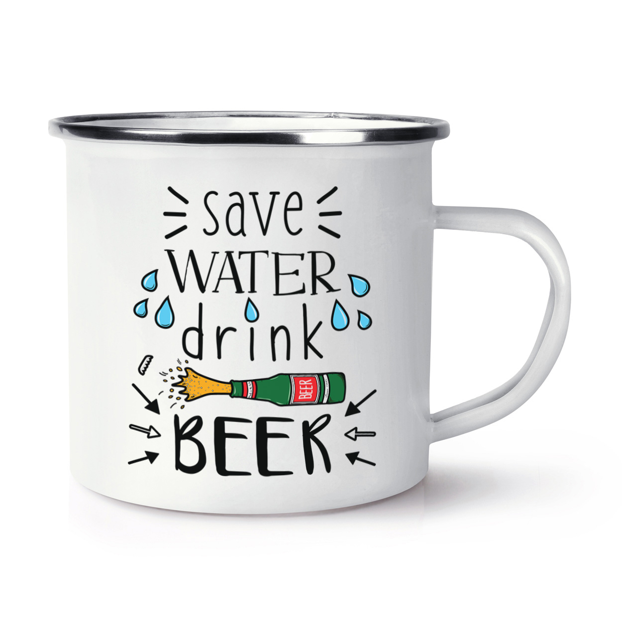 Save Water Drink Whisky Travel Mug Cup With Handle Funny Joke Drunk Alcohol
