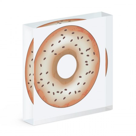 Coffee Glazed Doughnut Donut Acrylic Block