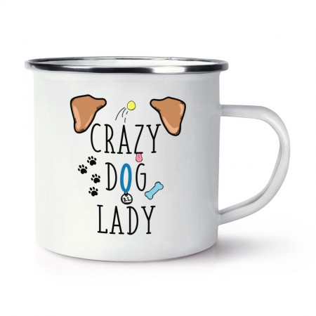 Crazy Dog Lady Brown Ears Retro Enamel Mug Cup