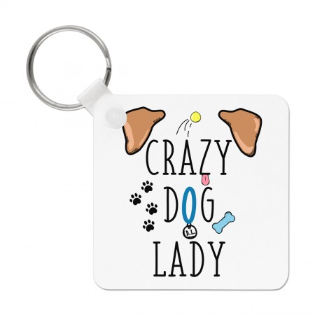 Crazy Dog Lady Brown Ears Keyring Key Chain