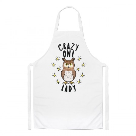 Crazy Owl Lady Stars Chefs Apron