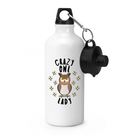 Crazy Owl Lady Stars Sports Bottle