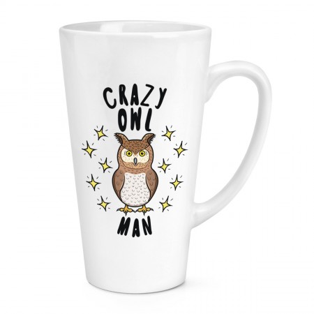 Crazy Owl Man Stars 17oz Large Latte Mug Cup