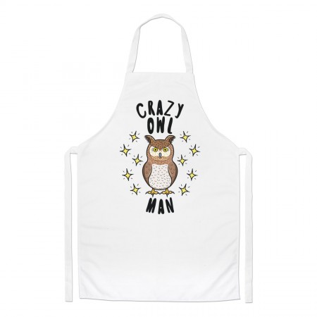 Crazy Owl Man Stars Chefs Apron