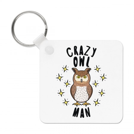 Crazy Owl Man Stars Keyring Key Chain
