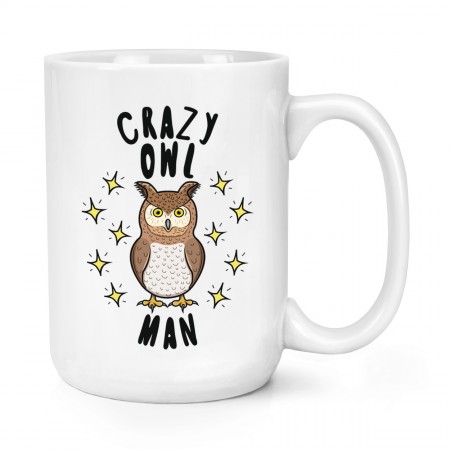 Crazy Owl Man Stars 15oz Large Mug Cup