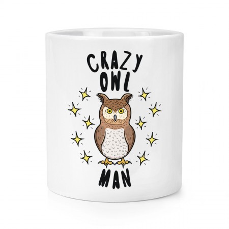 Crazy Owl Man Stars Makeup Brush Pencil Pot