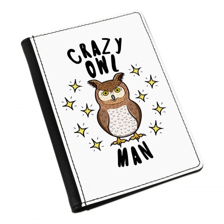 Crazy Owl Man Stars Passport Holder Cover