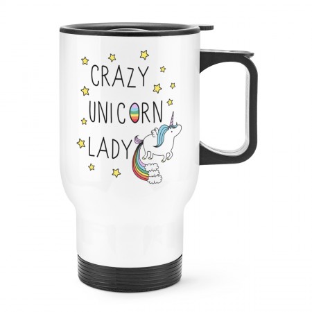 Crazy Unicorn Lady Travel Mug Cup With Handle