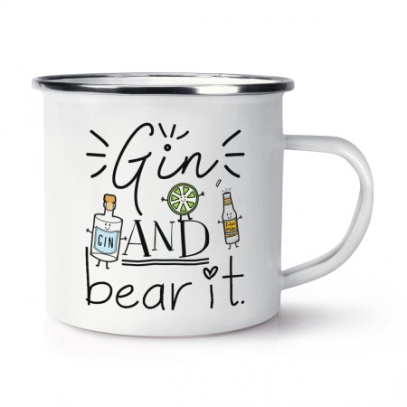 Gin And Bear It Retro Enamel Mug Cup