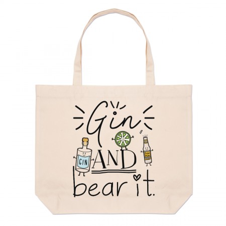 Gin And Bear It Large Beach Tote Bag