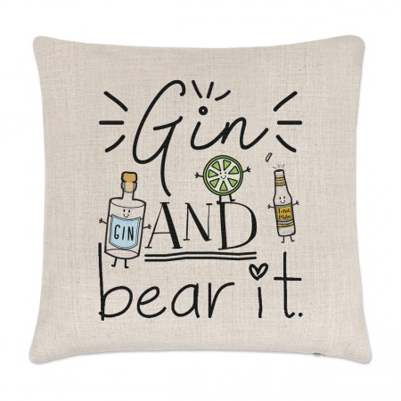 Gin And Bear It Linen Cushion Cover