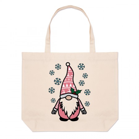 Gonk Gnome Pink Festive Christmas Large Beach Tote Bag