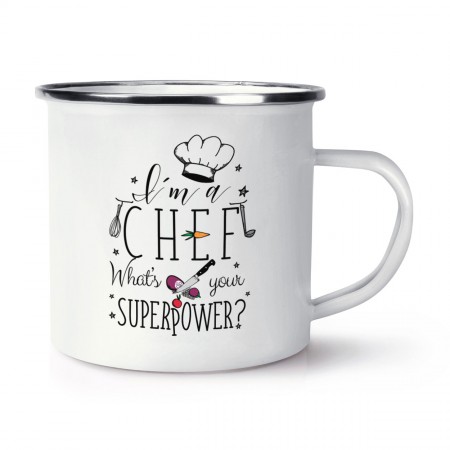 I'm A Chef What's Your Superpower Retro Enamel Mug Cup