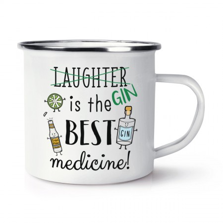 Laughter Gin Is The Best Medicine Retro Enamel Mug Cup