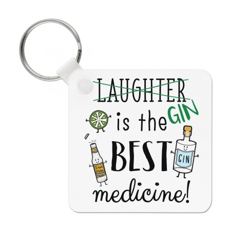 Laughter Gin Is The Best Medicine Keyring Key Chain