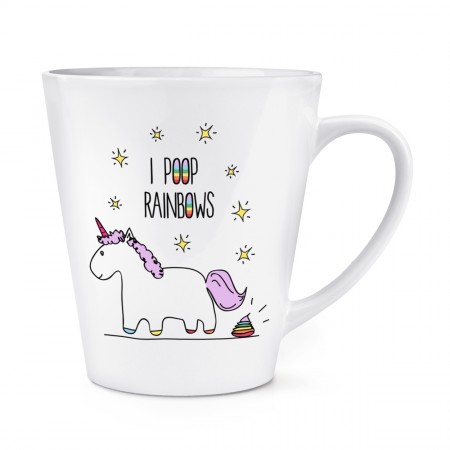Lila Unicorn I Poop Rainbows 12oz Latte Mug Cup