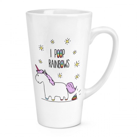 Lila Unicorn I Poop Rainbows 17oz Large Latte Mug Cup
