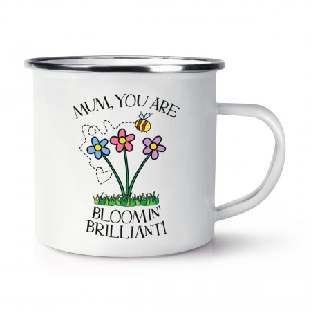 Mum You Are Bloomin Brilliant Retro Enamel Mug Cup