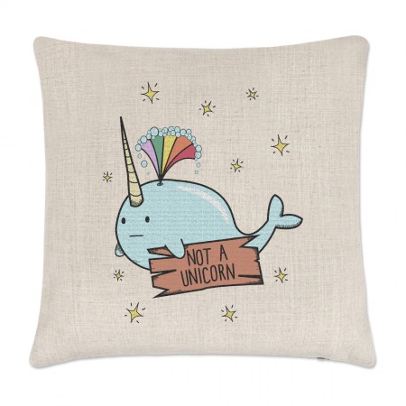Narwhal Not A Unicorn Linen Cushion Cover