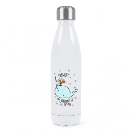 Narwhals The Unicorns Of The Ocean Double Wall Water Bottle