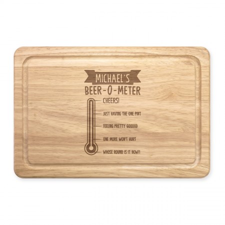 Personalised Chopping Board Beer O Meter Any Name Wooden Meat Serving Board Custom