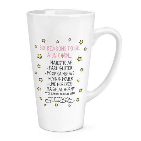 Reasons To Be A Unicorn 17oz Large Latte Mug Cup