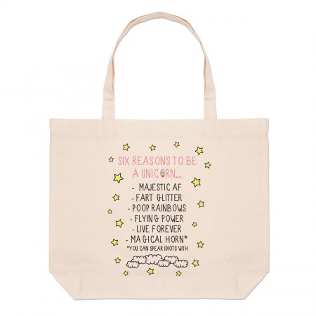 Reasons To Be A Unicorn Large Beach Tote Bag