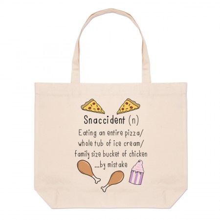 Snaccident Definition Large Beach Tote Bag