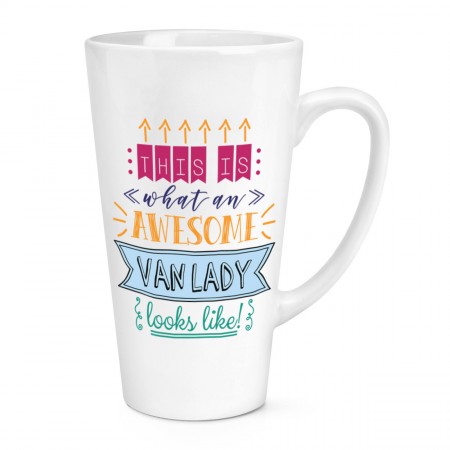 This Is What An Awesome Van Lady Looks Like 17oz Large Latte Mug Cup