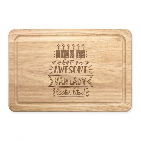 This Is What An Awesome Van Lady Looks Like Rectangular Wooden Chopping Board