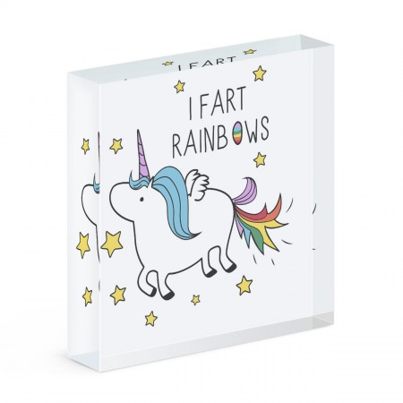 Unicorn I Fart Rainbows Acrylic Block