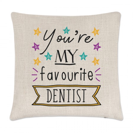 You're My Favourite Dentist Stars Linen Cushion Cover