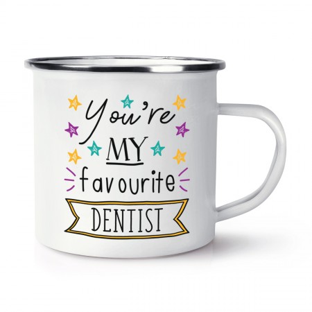 You're My Favourite Dentist Stars Retro Enamel Mug Cup