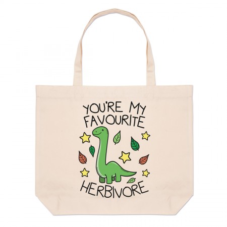 You're My Favourite Herbivore Large Beach Tote Bag