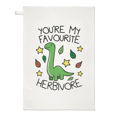 You're My Favourite Herbivore Tea Towel Dish Cloth