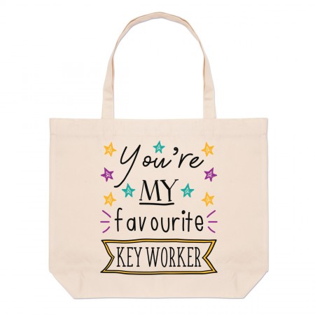 You're My Favourite Key Worker Large Beach Tote Bag