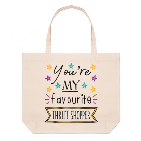 You're My Favourite Thrift Shopper Stars Large Beach Tote Bag