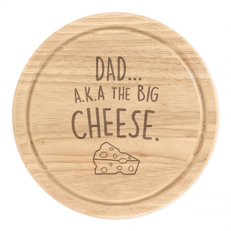 Personalised Wooden Chopping Cheese Board Round 25cm Custom AKA The Big Cheese