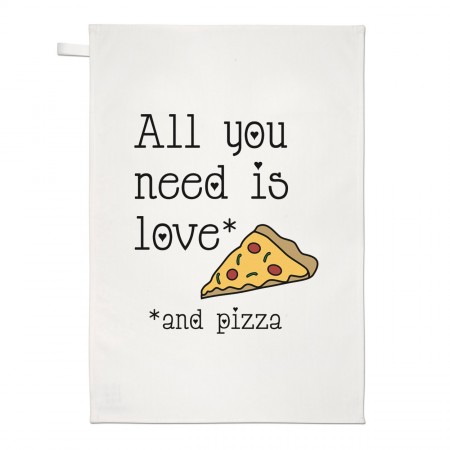 All You Need Is Love And Pizza Tea Towel Dish Cloth