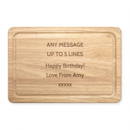 Personalised Custom Any Message Text Name Rectangular Wooden Cheese Board