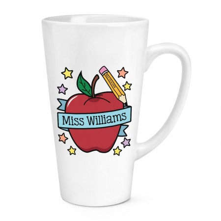Personalised Custom Name No.1 Best Teacher Apple 17oz Large Latte Mug Cup