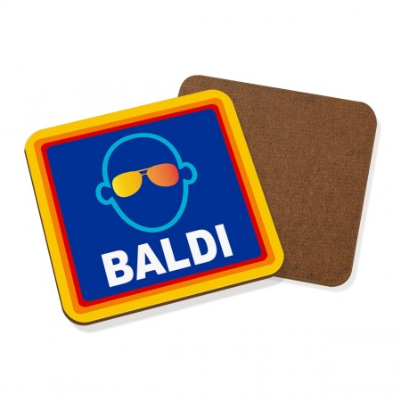Baldi Coaster Drinks Mat Bald Funny Grandad Dad Uncle Old Joke Rude Birthday OAP