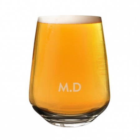 Personalised Custom Craft Beer Glass Mencia Tumbler Name Initials 2/3 Pint 470ml