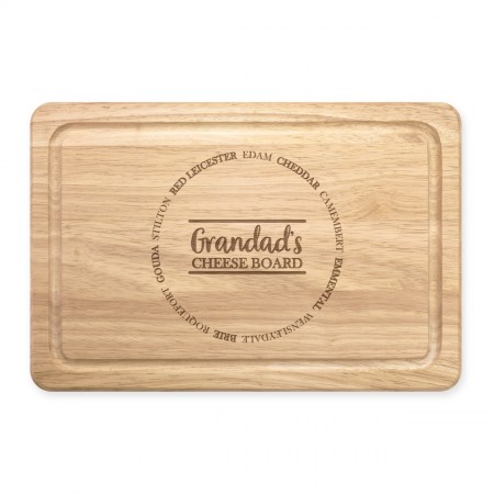 Personalised Custom Any Name Cheese Types Rectangular Wooden Chopping Cheese Board