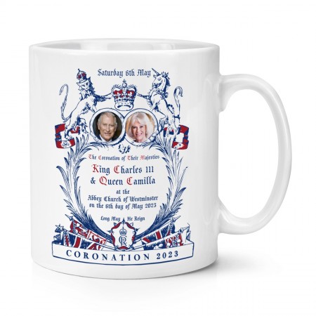 Vintage Invitation King Charles III & Camilla Coronation 10oz Mug Cup King's Coronation Commemorative Souvenir Gift 6th May 2023
