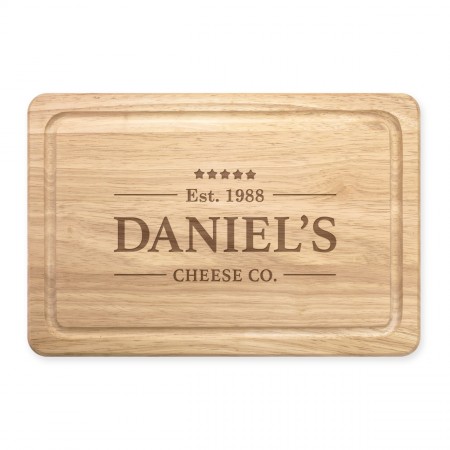 Personalised Custom Name Cheese Co Rectangular Wooden Cheese Board