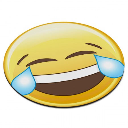 Emoji Smiley Face Crying Laughter Circular PC Computer Mouse Mat Pad