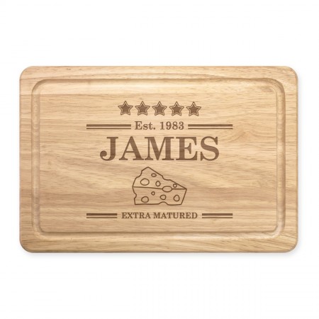 Personalised Custom Name Extra Matured Rectangular Wooden Chopping Cheese Board
